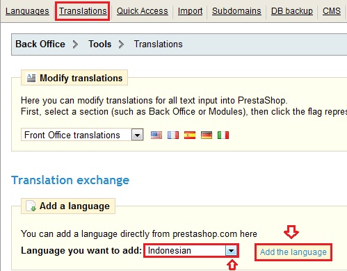 Tips Prestashop - Konfigurasi Bahasa