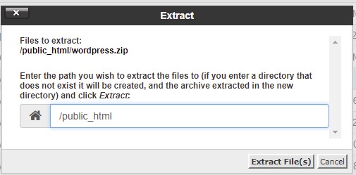 extract file wordpress