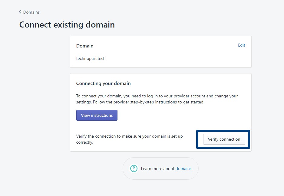 cara custom domain shopify