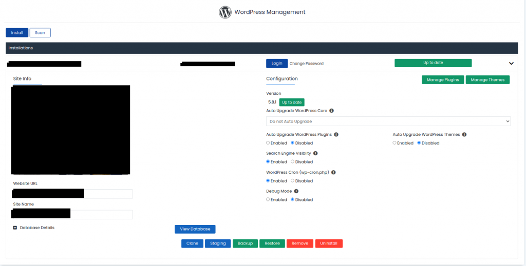wordpress management information
