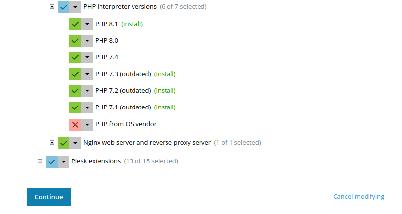 cara install multi php di plesk
