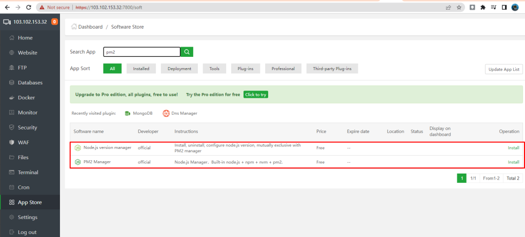 Install nodejs dan NPM di aaPanel - Qwords.com Manual Knowledge Base ...
